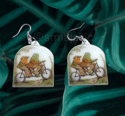 (READY TO SHIP) Frog and Toad Character Handmade Earrings!