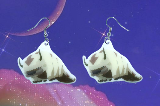 Appa from Avatar the Last Airbender Cute 2D detailed Handmade Earrings!