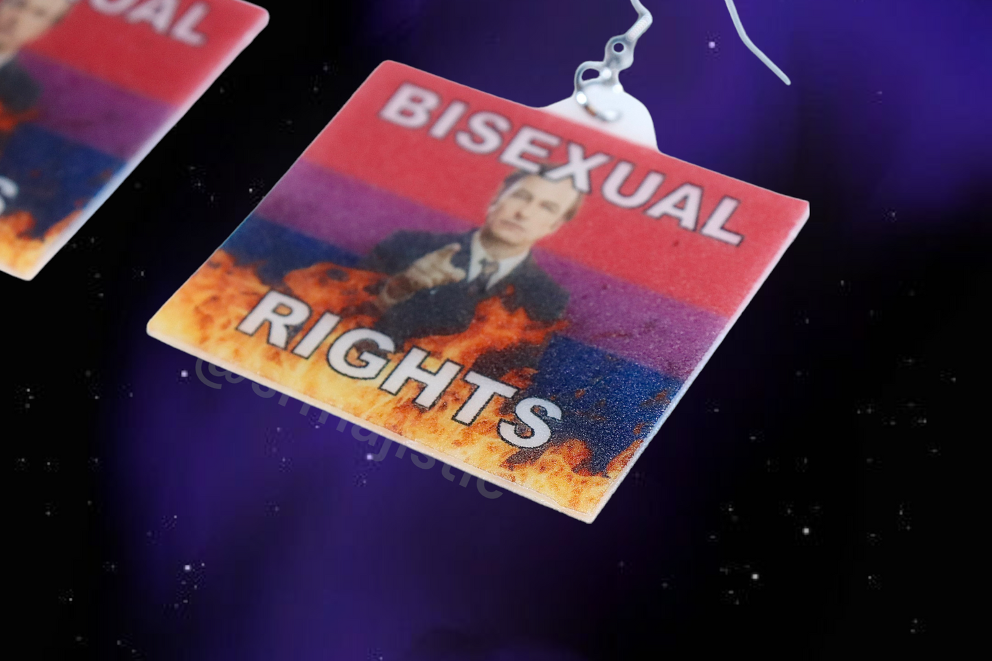 Better Call Saul Bisexual Flame Pride Flag Handmade Earrings!