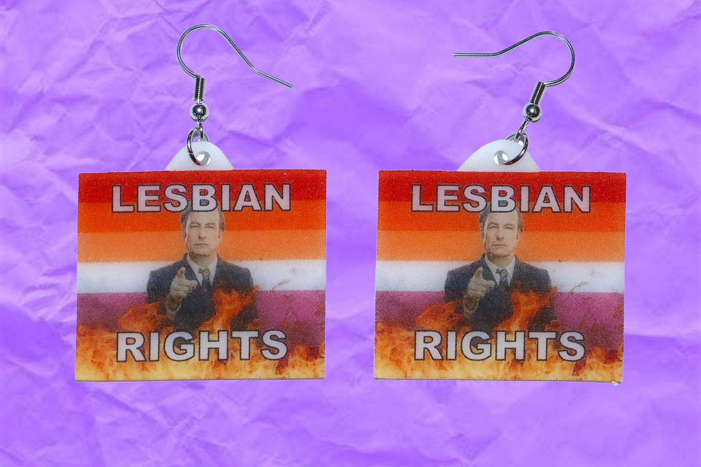 Better Call Saul Lesbian Flame Pride Flag Handmade Earrings!