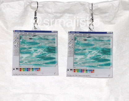 (READY TO SHIP) Microsoft Paint Aesthetic Vapor Wave Cute Handmade Earrings!