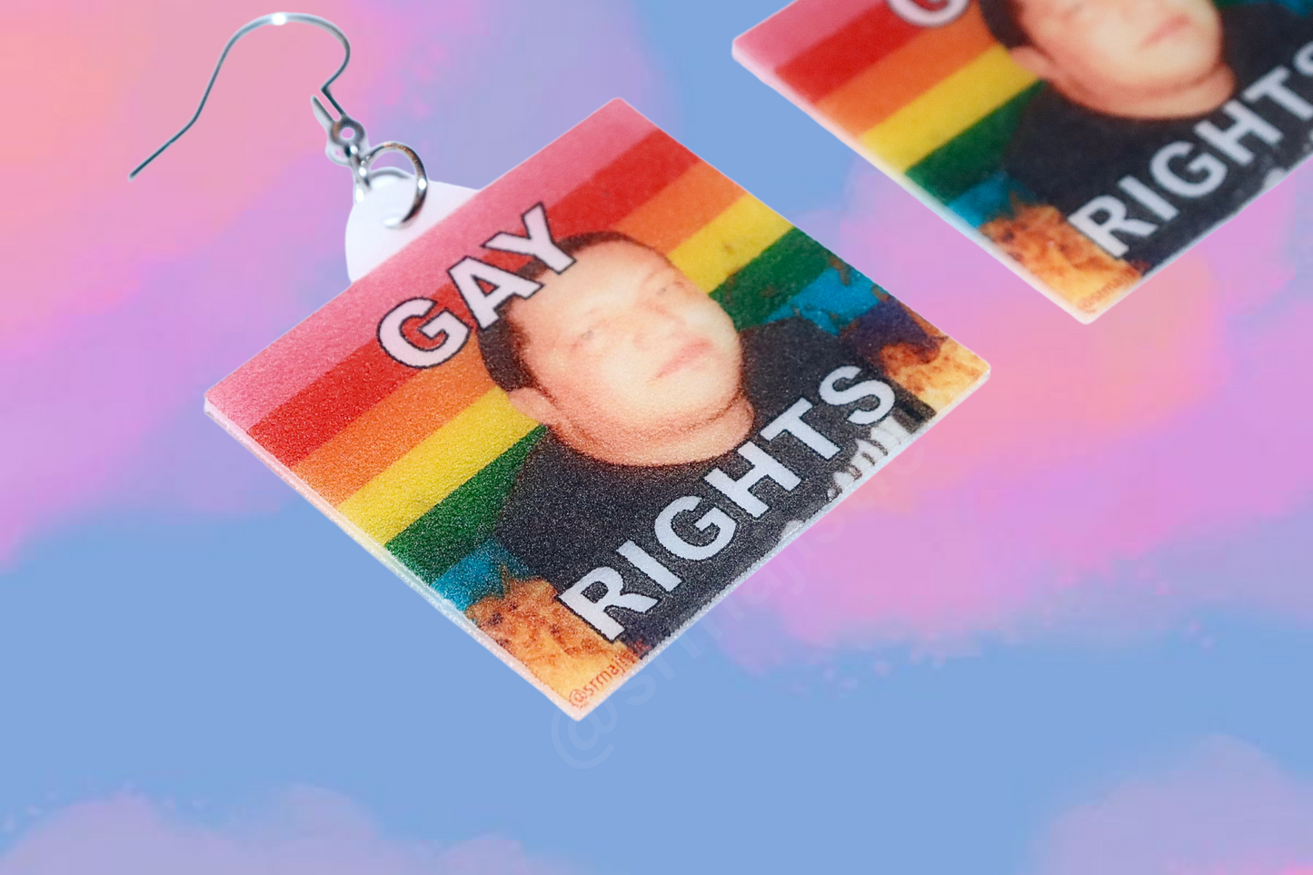 Sal Vulcano Gay Flame Pride Flag Handmade Earrings!