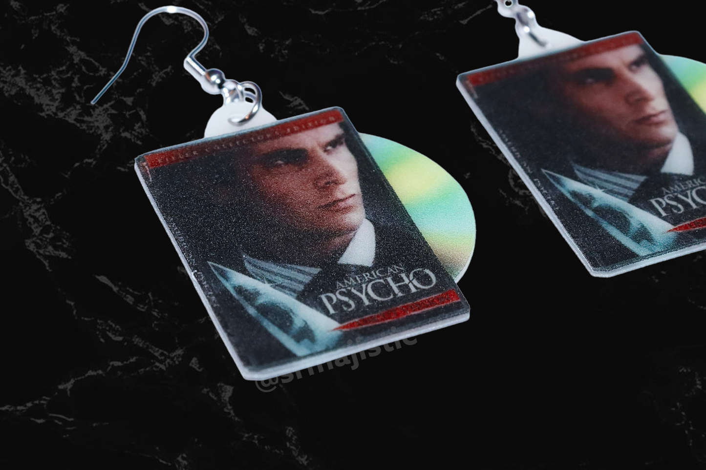 (READY TO SHIP) American Psycho (2000) DVD 2D detailed Handmade Earrings!