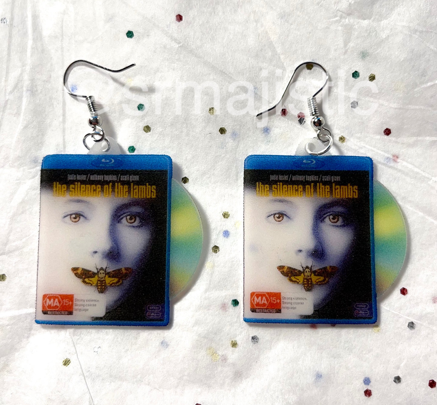 Silence of the Lambs (1991) DVD 2D detailed Handmade Earrings!