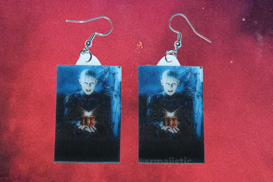 Hellraiser Pinhead Character 2D detailed Handmade Earrings!