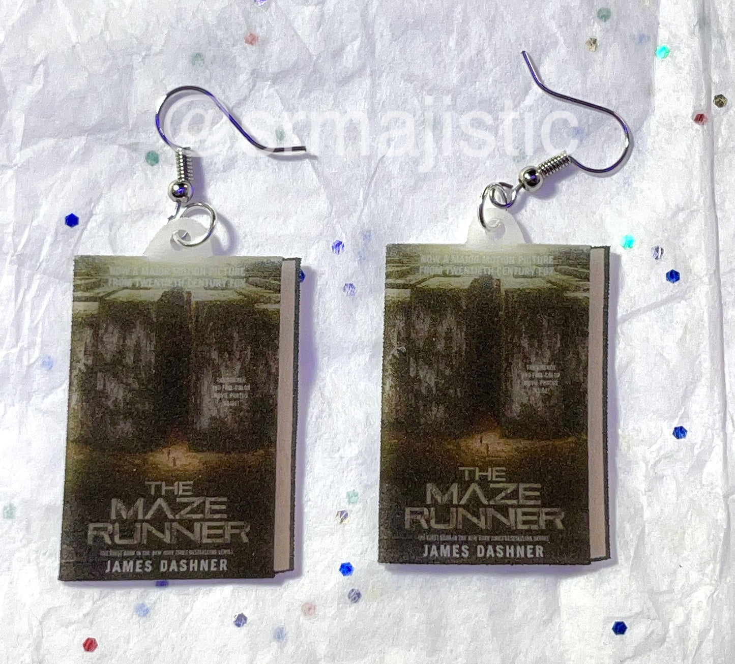 The Maze Runner Book Cover 2D detailed Handmade Earrings!