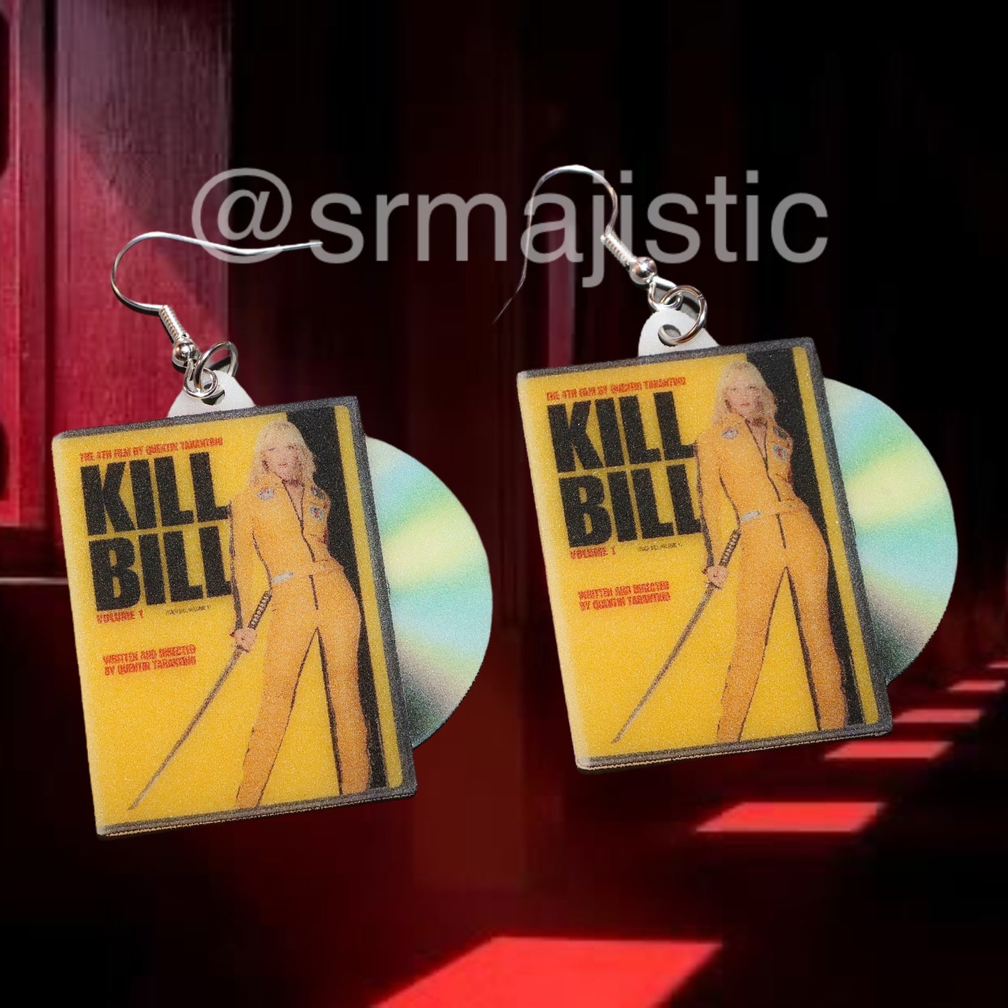 Kill Bill: Vol 1 (2003) DVD 2D detailed Handmade Earrings!