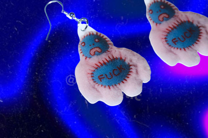 Hairy Little Funky Friends 2D Handmade Earrings (collaboration with Imo Sophia)