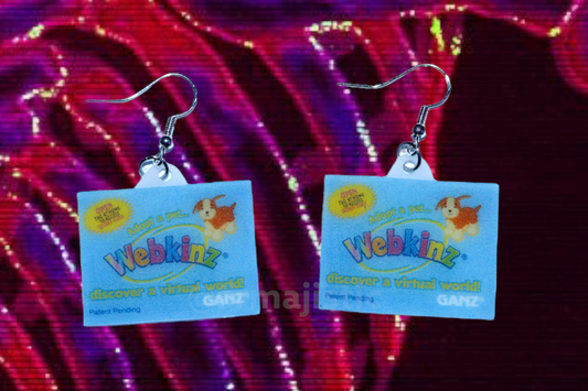 Webkinz Code Tag 2D cute detailed Handmade Earrings!