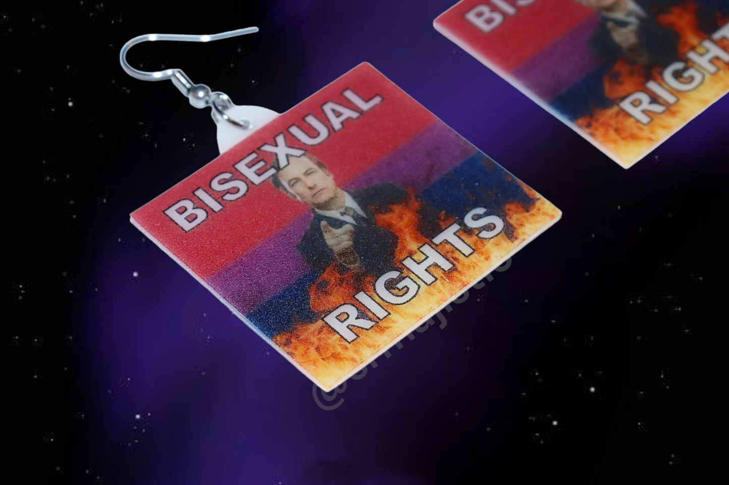 Better Call Saul Bisexual Flame Pride Flag Handmade Earrings!