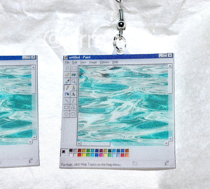 (READY TO SHIP) Microsoft Paint Aesthetic Vapor Wave Cute Handmade Earrings!