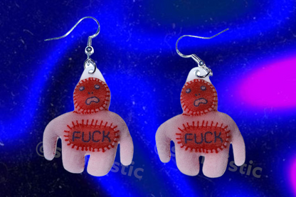 Hairy Little Funky Friends 2D Handmade Earrings (collaboration with Imo Sophia)