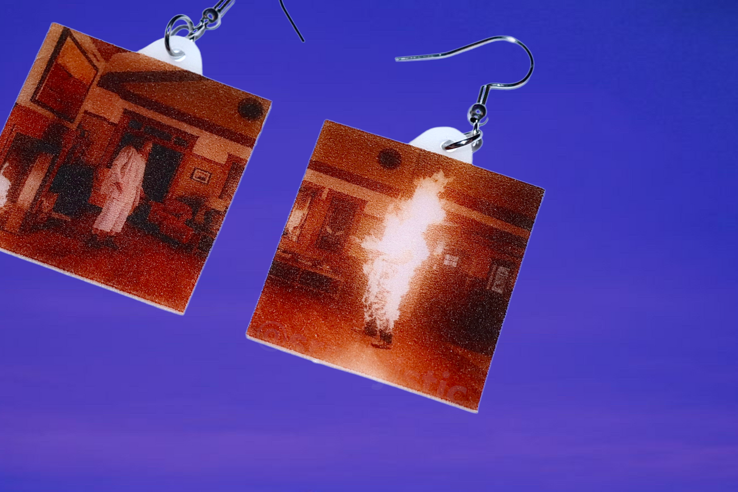 Hereditary Fire Scene Split Frame Handmade Earrings!