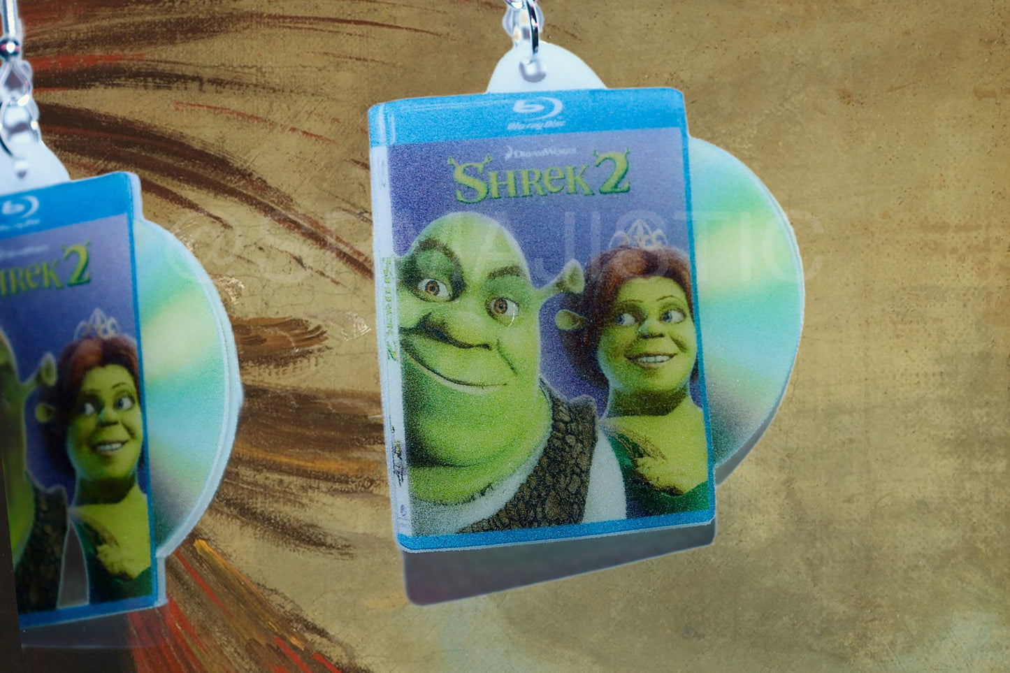 Shrek 2 (2004) DVD 2D detailed Handmade Earrings!