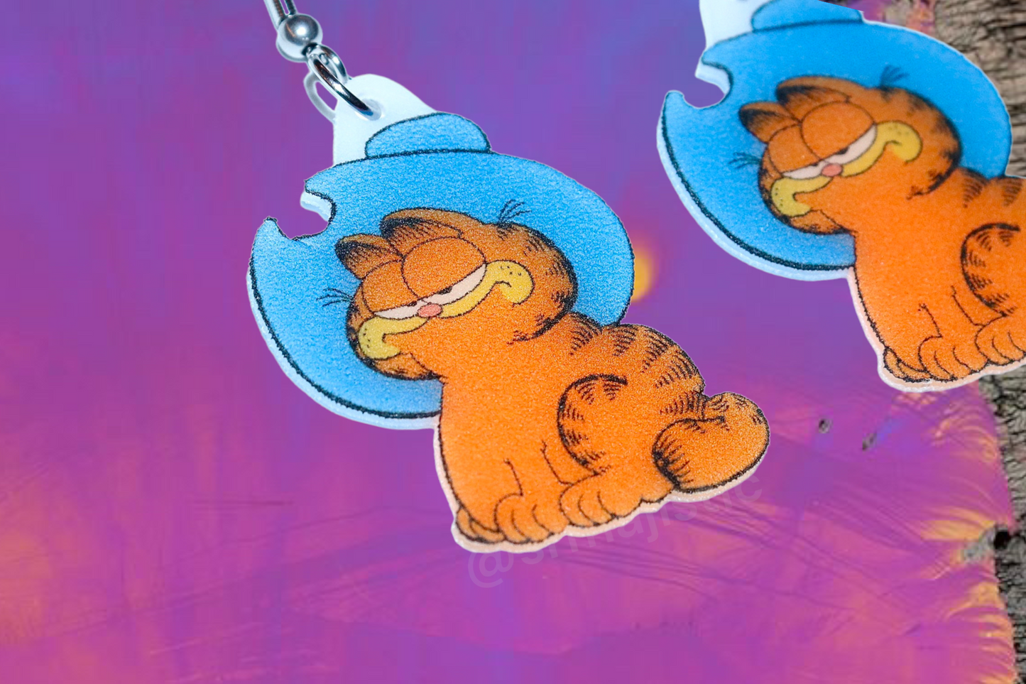 (READY TO SHIP) Cowboy Garfield Character Handmade Earrings!