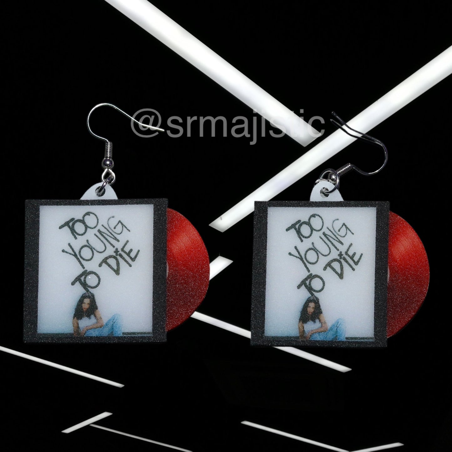 Sizzy Rocket Too Young to Die Mixtape Vinyl and Casette Album Handmade Earrings!