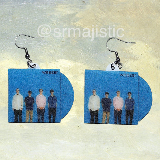 (READY TO SHIP) Weezer (Blue Album) Vinyl Album Handmade Earrings!
