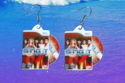 Sing It Pop Hits Wii Game 2D detailed Handmade Earrings!