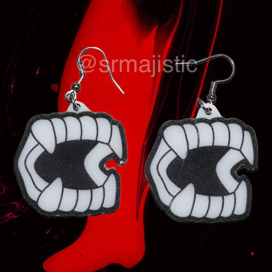 Vampire Teeth 2D Cute Cartoon Handmade Earrings!