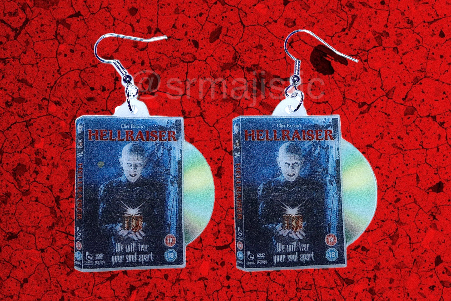 Hellraiser (1987) DVD 2D detailed Handmade Earrings!