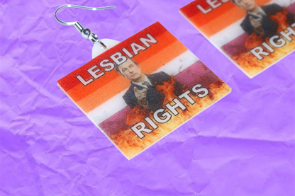 Better Call Saul Lesbian Flame Pride Flag Handmade Earrings!